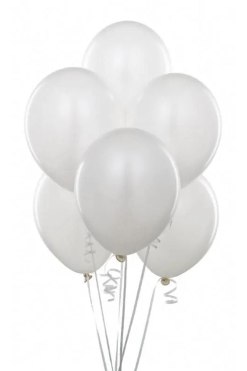 White Balloon 5 Piece-Helium Filled