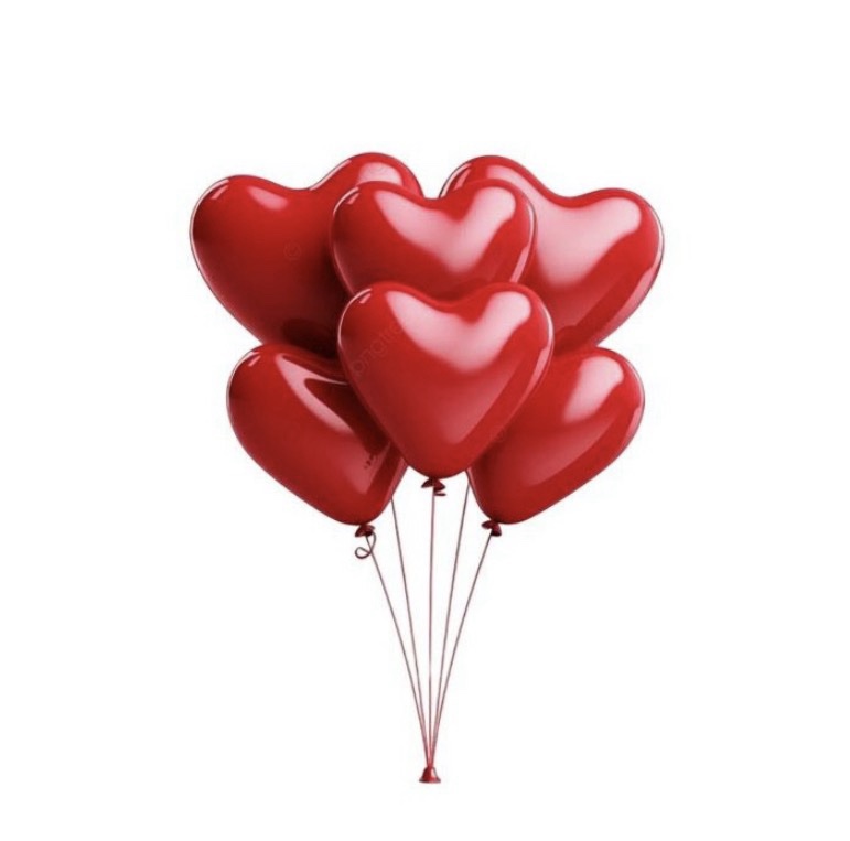 6 Pieces Latex Heart Balloon (Helium Filled)