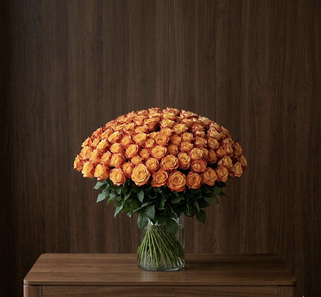 25 Fresh Orange Rose (Wholesale)