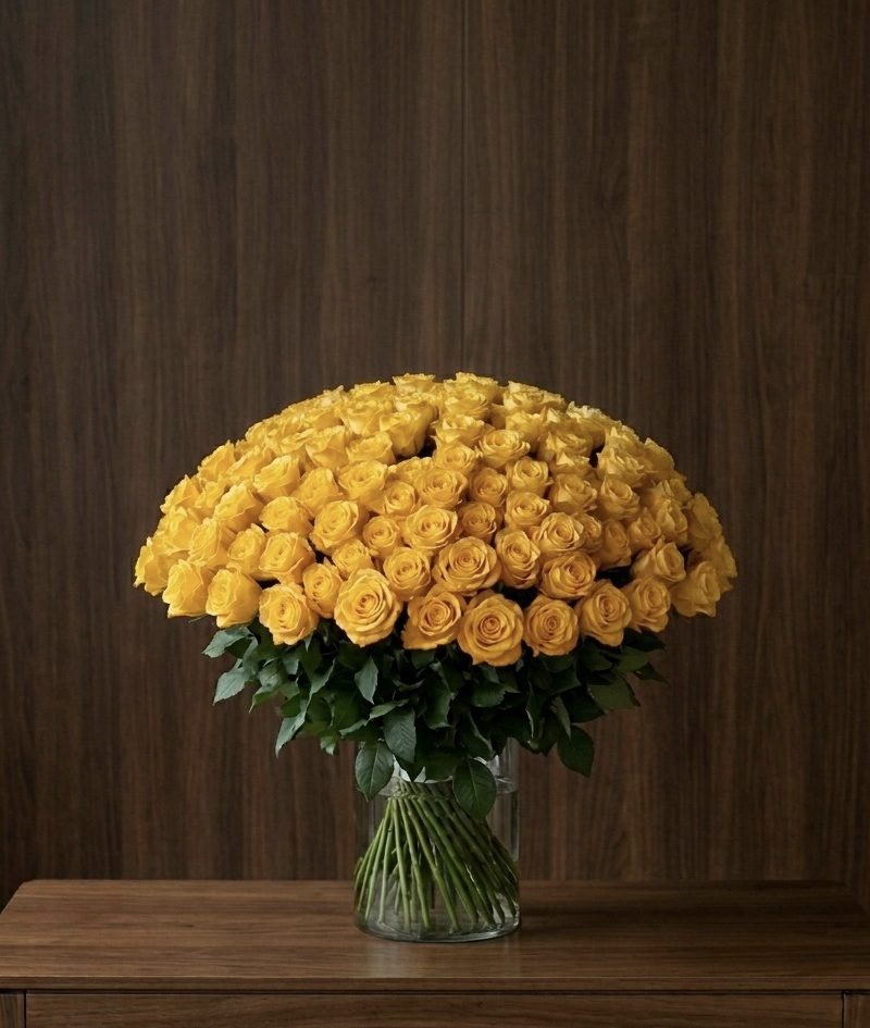 25 fresh yellow roses,