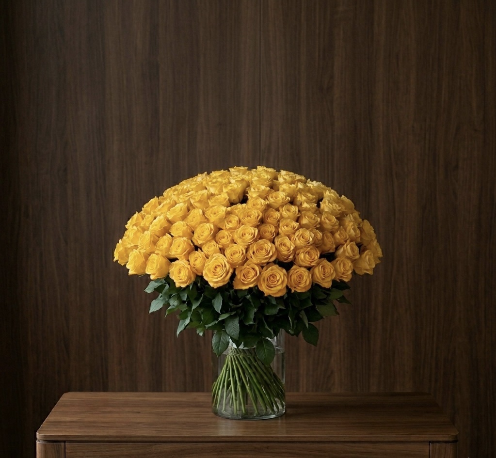25 fresh yellow roses,